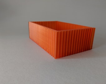 3D Printed Box With Vertical Stripe Design