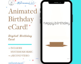 Happy Birthday Card For Him, Ancient Relic Mystery Box & Gong, Animated Birthday Card For Men, Last Minute Digital eCard, DIY Textable Gift