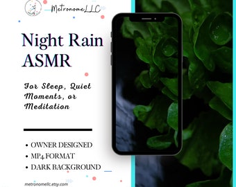 Relaxing Sounds, Night Rain ASMR, Mobile Ready 2 MP4 Video Download, Animated Tranquil Sounds