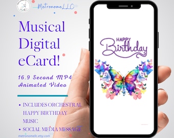 Digital Birthday Card | Happy Birthday Card | Virtual Greeting Cards | Musical Animated Birthday Card | DIY Social Media Message App eCard