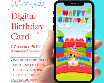 Digital Birthday Card | Happy Birthday Card | Virtual Greeting Cards | Musical Animated Birthday Card | DIY Social Media Message App eCard