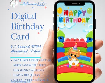 Digital Birthday Card | Happy Birthday Card | Virtual Greeting Cards | Musical Animated Birthday Card | DIY Social Media Message App eCard