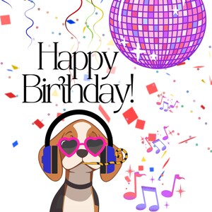 Musical Animated Birthday Card - Instant Download - Digital Greeting Card, Disco DJ Dog BDay eCard, Text Messaging App, Happy Birthday Song image 9