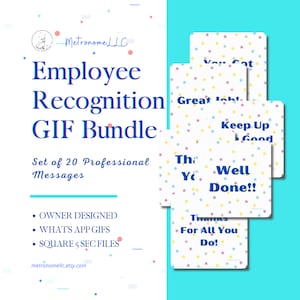 Boost Employee Satisfaction, 20 WhatsApp / TEAMS Appreciation GIFs, Increase Company Morale, Encouragement Cards Work, Employee Appreciation