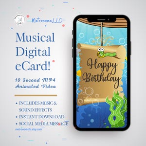 Happy Birthday Card For Men, Fishing Gifts, Funny Boyfriend Birthday Card, Musical Animated Last Minute DIY Sportsman Text Message For Him