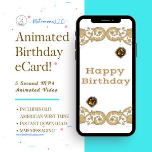 Happy Birthday Card for Him, Musical Animated Digital Greeting Card, Last Minute Instant Download Gift For Men, Son, Dad, Boyfriend, Brother