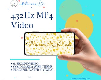 432Hz Frequency 60 Sec MP4 File, Make A Wish eCard Birthday Gift, Energy Healing Sound Video, Loop To Enhance Mood, Instant Download
