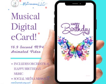 Digital Birthday Card | Happy Birthday Card | Virtual Greeting Cards | Musical Animated Birthday Card | DIY Social Media Message App eCard