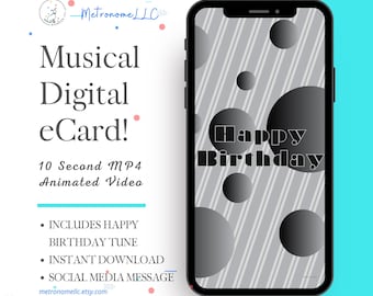 Happy Birthday Card for Him, Musical Animated Digital Greeting Card, Last Minute Instant Download Gift For Man, Son, Dad, Boyfriend, Brother