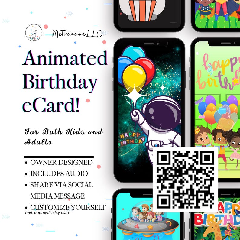 Musical Animated Birthday Card - Instant Download - Digital Greeting Card, Disco DJ Dog BDay eCard, Text Messaging App, Happy Birthday Song image 11