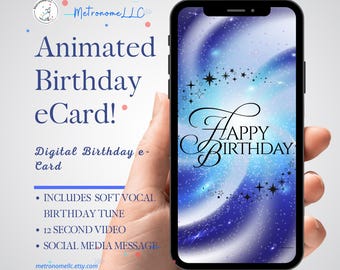 Animated Birthday Card with Music | Digital Birthday eCard | Soaring Bird MP4 Birthday Video | Instant Download | Birthday Card for Men