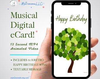 Digital Birthday Card | Happy Birthday Card | Virtual Greeting Cards | Musical Animated Birthday Card | DIY Textable eCard| Last Minute Gift