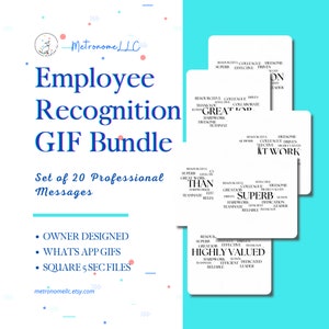 Boost Employee Satisfaction, 20 WhatsApp / TEAMS Appreciation GIFs, Increase Company Morale, Encouragement Cards Work, Employee Appreciation