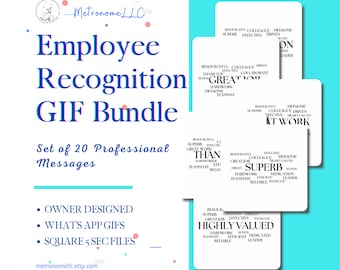 Boost Employee Satisfaction, 20 WhatsApp / TEAMS Appreciation GIFs, Increase Company Morale, Encouragement Cards Work, Employee Appreciation