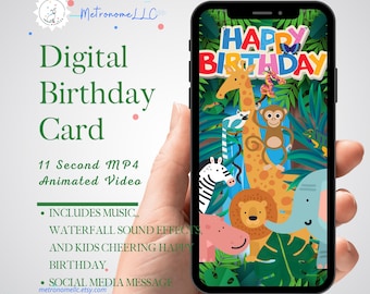 Digital Birthday Card | Happy Birthday Card | Virtual Greeting Cards | Musical Animated Birthday Card | DIY Social Media Message App eCard
