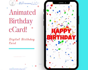 Musical Animated Birthday Card, Teen Last Minute DIY Instant Download Gift, Tween Digital eCard Happy Birthday Card, Social Media Message