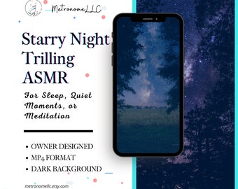 Relaxing Starry Night Trilling ASMR, Mobile Ready 2 Minute MP4 Video Download, Tranquil Trilling Sounds Night Images for a Quiet Environment