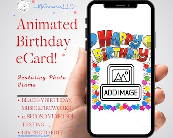 Photo Digital Birthday e-Card: Happy Birthday Song, Virtual Greeting Cards, Musical Animated Birthday Card, DIY Text Message eCard