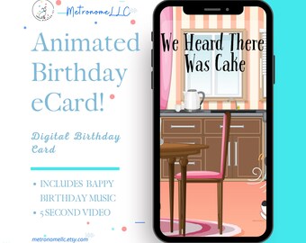 Musical Animated Birthday Card, Dog Nose Sniff eCard Happy Birthday Card, Last Minute DIY Instant Download Gift, Text Message App, HBD Song