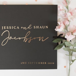 Wedding Guest Book Custom Personalised Foil Lettering Guest Book Scrapbook Album