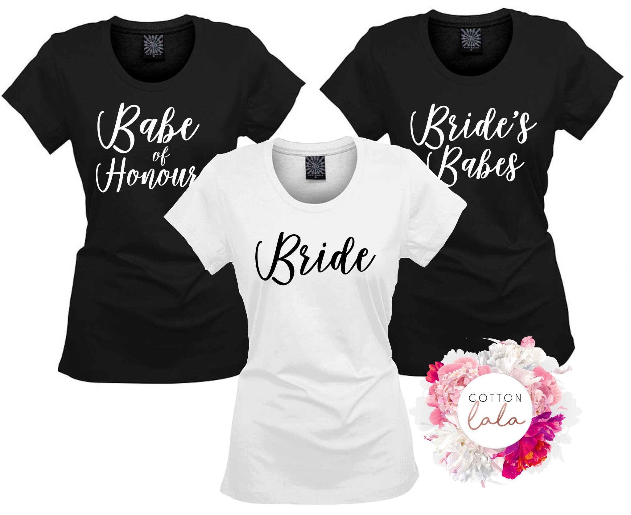 Bridal Shower Wedding Hens Party Matching T Shirts Ladies Etsy