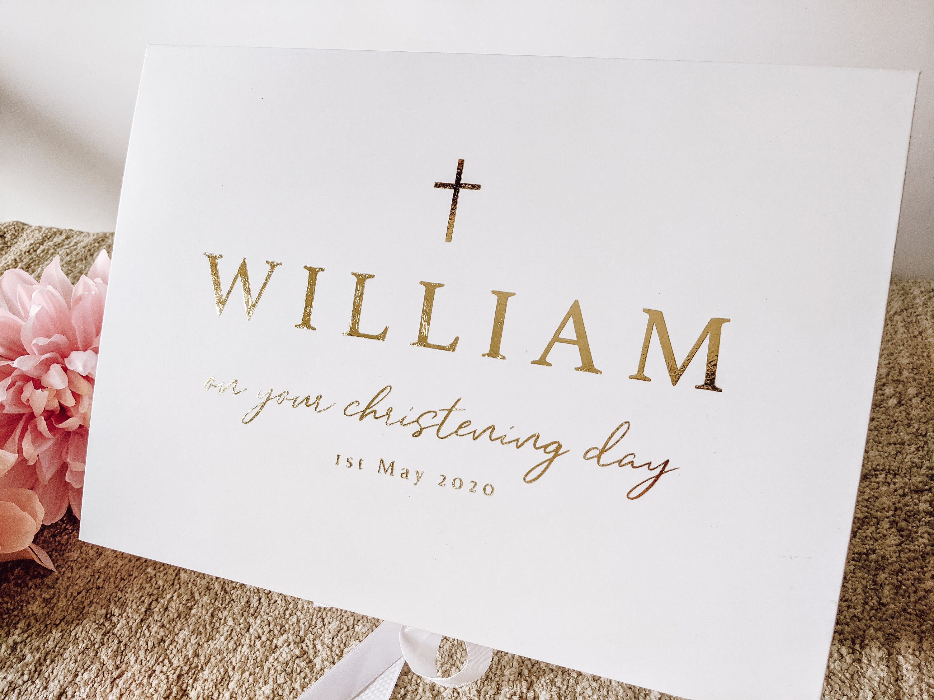 Christening Baptism Keepsake Gift Box Foil Personalised Luxury Etsy