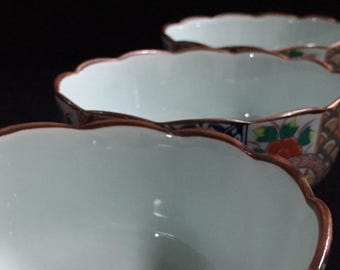 Z1235 Japanese Porcelain Dish Bowl KOBACHI 3pc Vintage Tableware