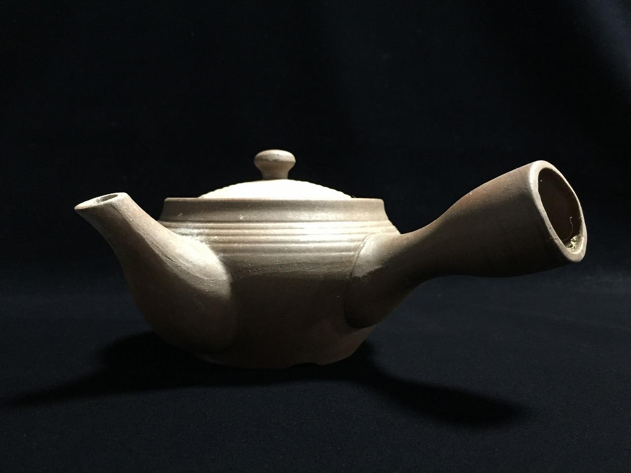Q0292 Japanese Pottery Tea Pot KYUSU Vintage Lidded Handle SENCHA Green Tea