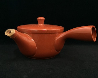 R1215 Japanese Vintage Pottery Tea Pot KYUSU Lidded Handle Tea Ceremony