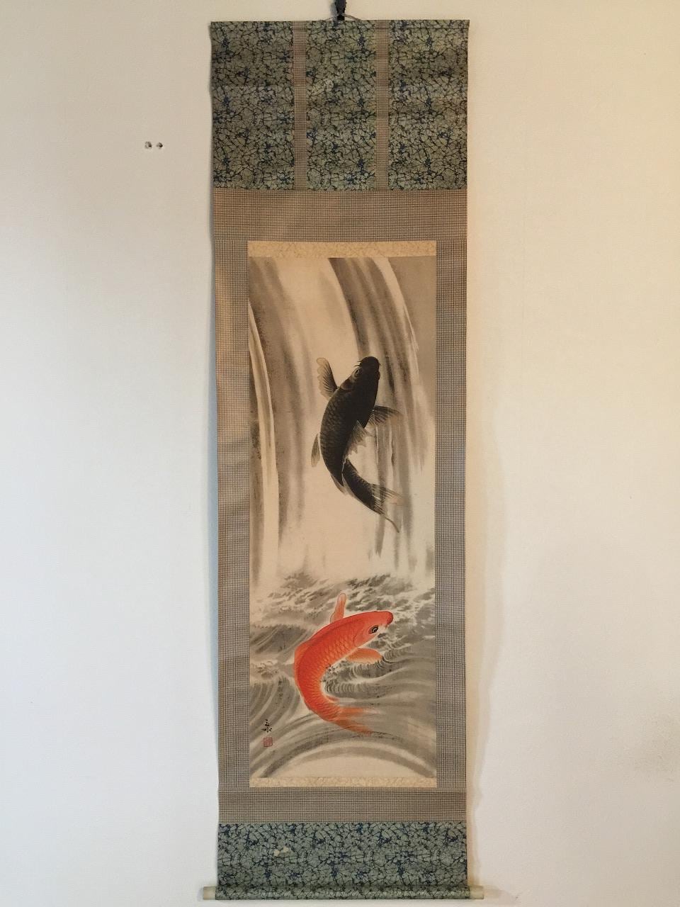 置物 Creed Z1223 Japanese Vintage Hanging Scroll KAKEJIKU Print Paper
