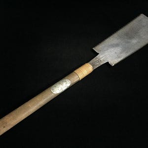 S1534 Japanese Saw NOKOGIRI Vintage Carpenter Tool Wooden Handle Blade Signed