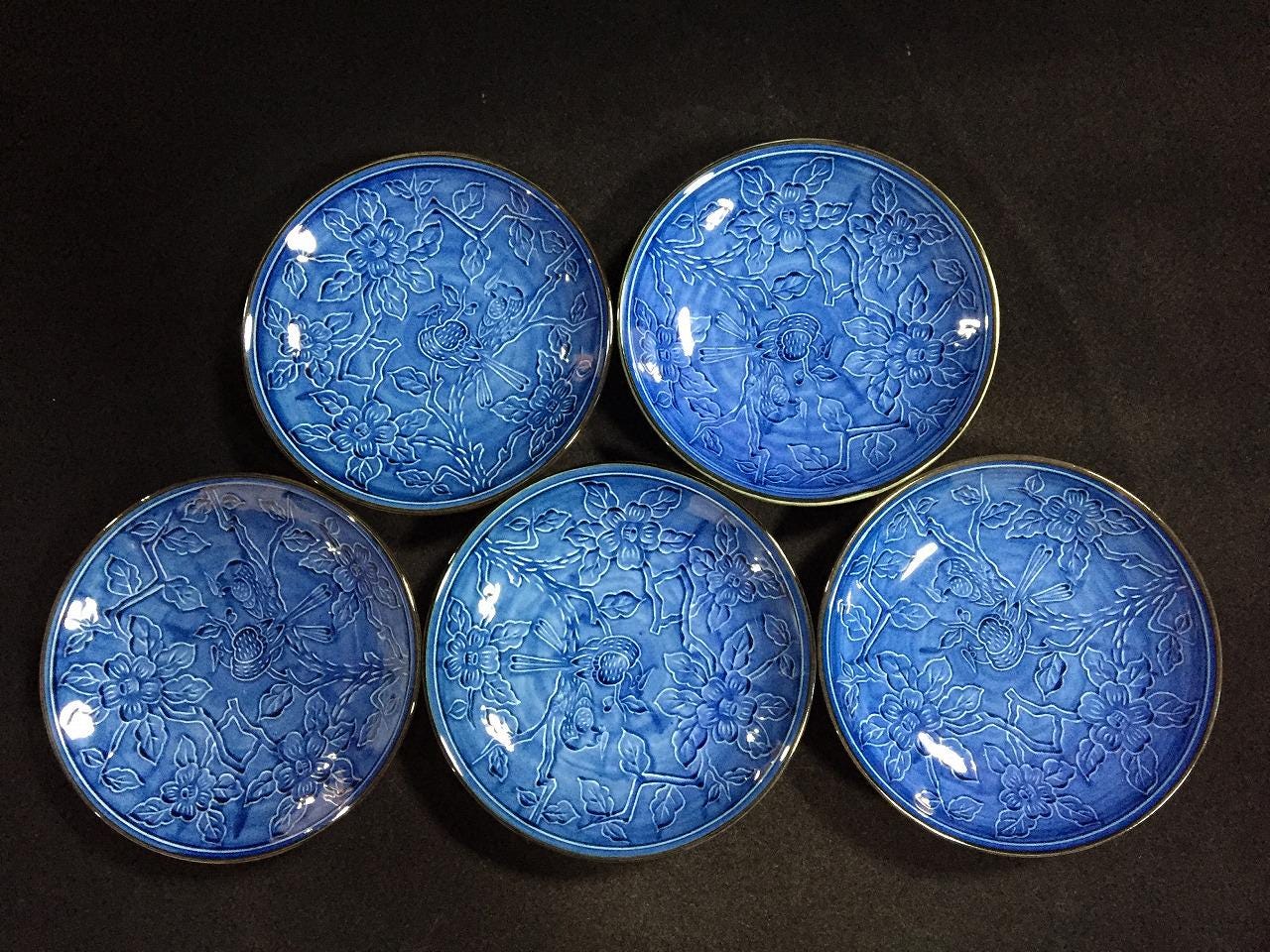 Vintage Dish Set Blue Flowers - Etsy