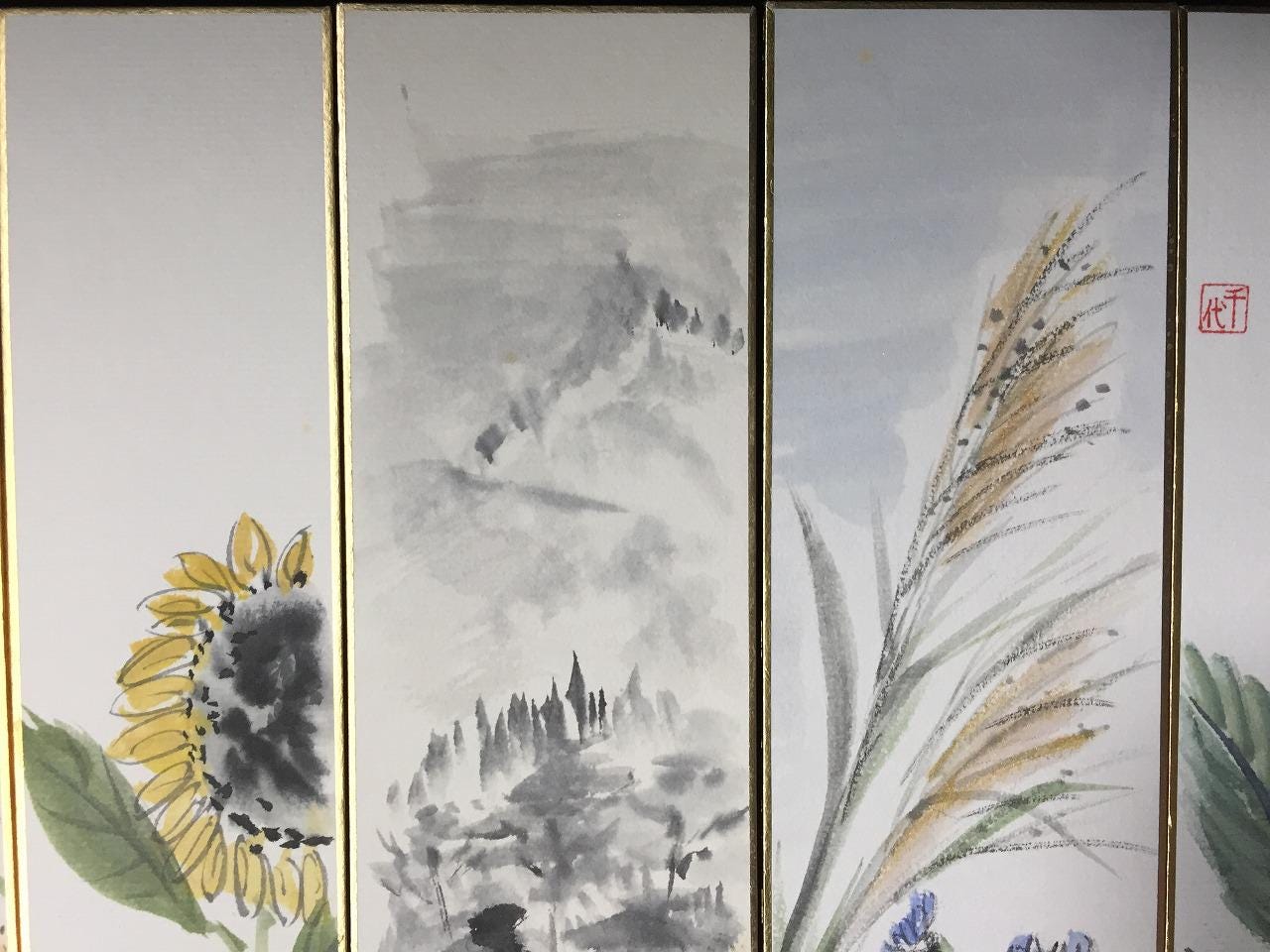 suzakuです Q1175 Japanese Vintage TANZAKU Paper Art Board Set 8pc Hand