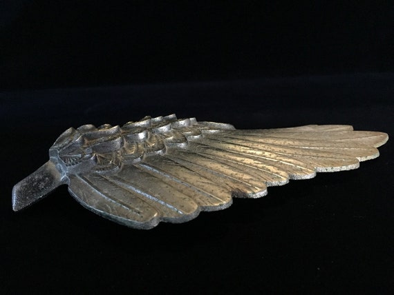 S0092 Japanese Metal Hawk Statue Wing Parts Only … - image 2