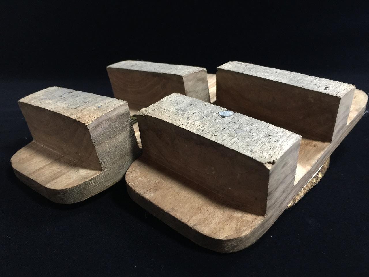 L0314 Japanese Wooden KIMONO Sandals GETA Vintage Interior