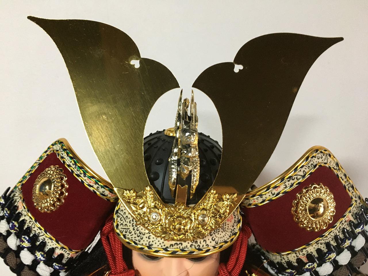 J0903 Japanese Vintage Samurai Warrior Doll Armor Helmet Boys Day