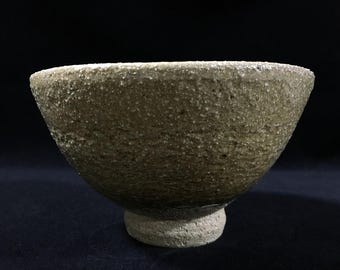 J0710 Japanese Vintage Shigaraki Pottery Matcha Tea Bowl Chawan Rough Texture