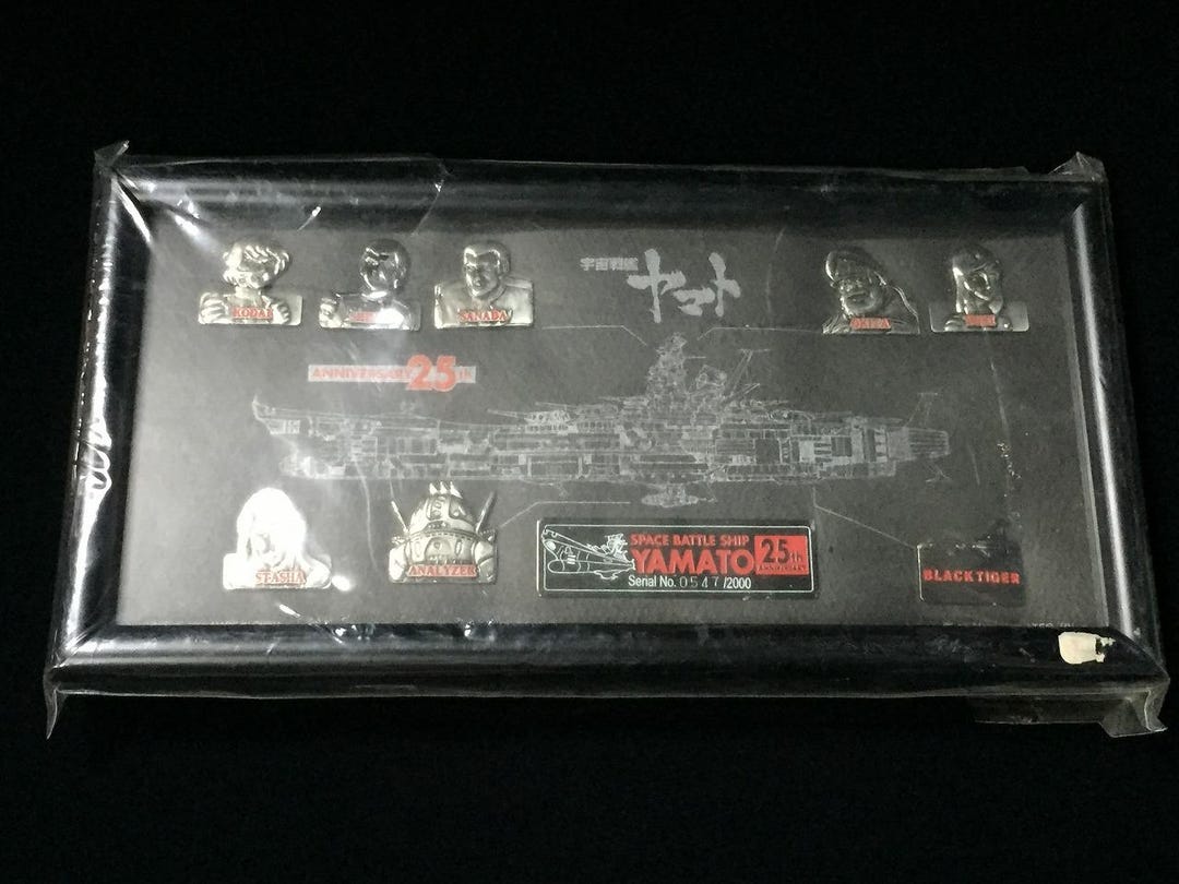 U0724 Japanese Space Battleship Yamato Pin Badge Set Vintage