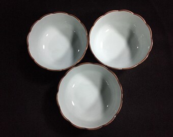 こばと Z1235 Japanese Porcelain Dish Bowl KOBACHI 3pc Vintage Tableware