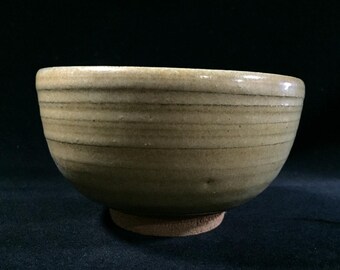 M0430 Vintage Japanse matcha-theekom chawanbeige crème aardewerk theeceremonie