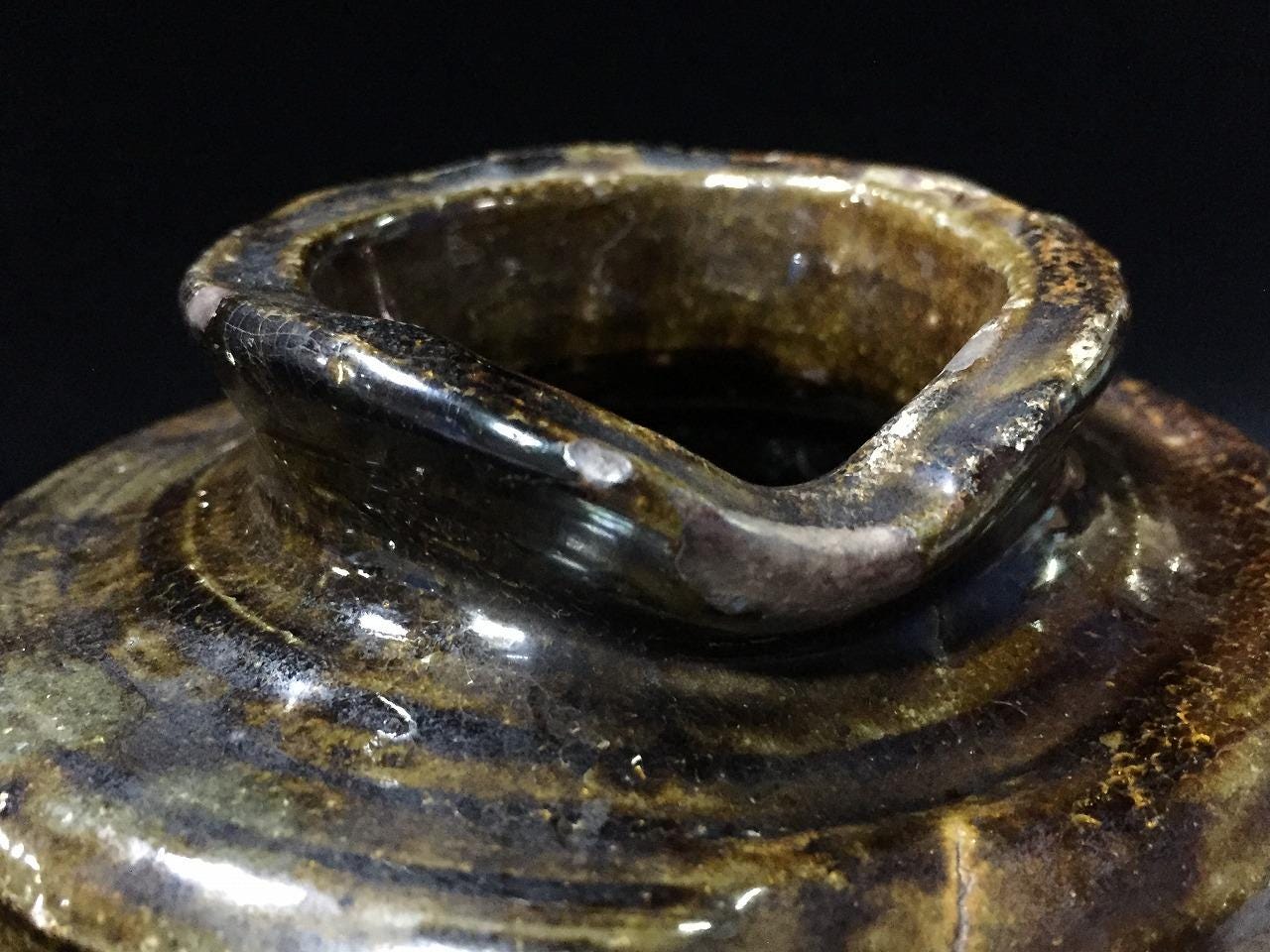 置物 *tomo* Z1398 Japanese Pottery Flower Arrangement Vase KABIN Vintage