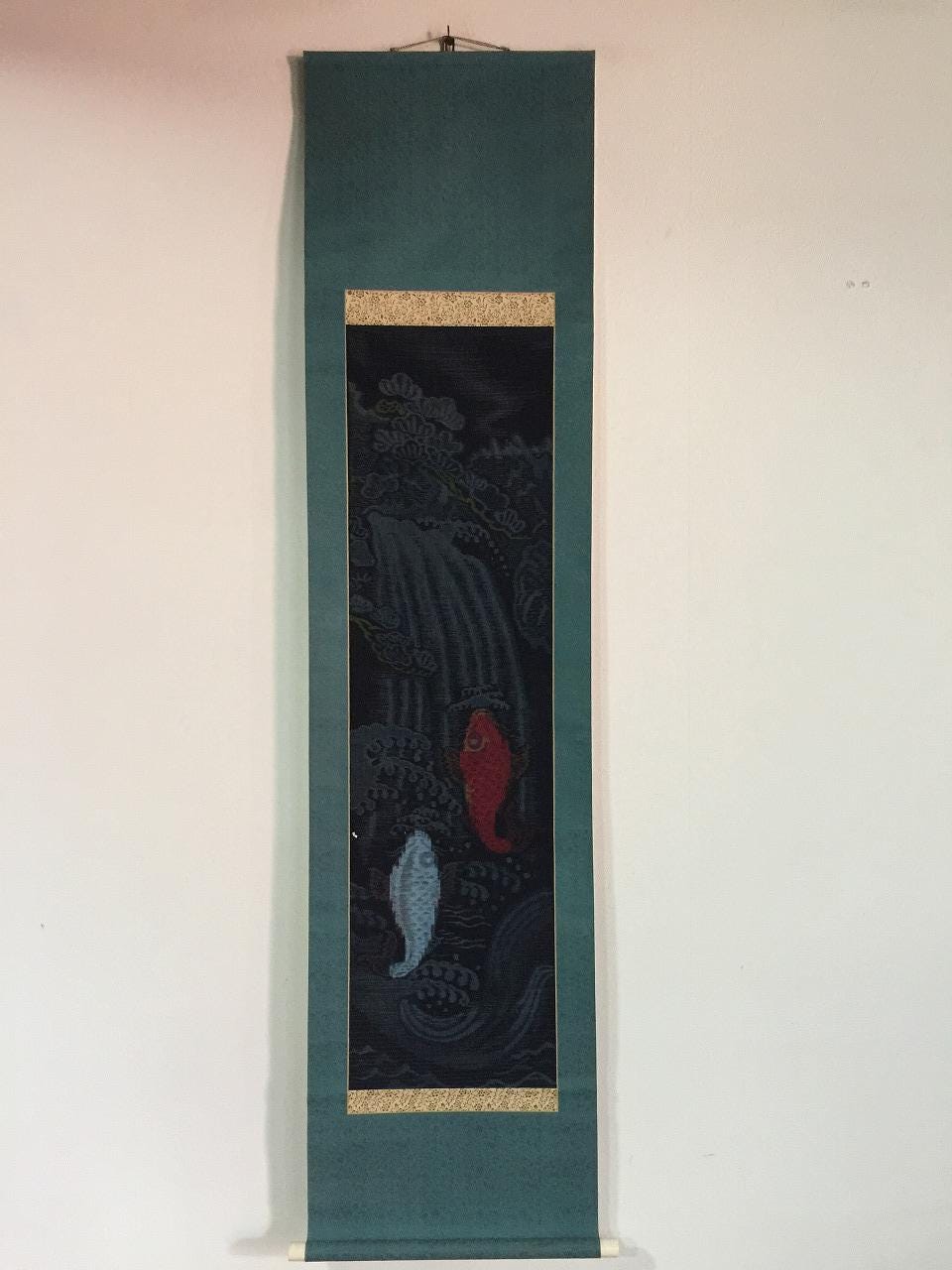 掛け軸/黒鯉/一匹 掛け軸の鯉 - Etsy 日本