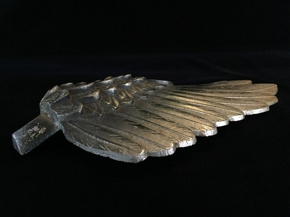 U1593 Japanese Metal Hawk Statue Wing Parts Only … - image 2