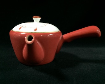 N0137 Vintage Japanese Kyusu Teapot Red Ceramic Green Tea Pot Tea Strainer