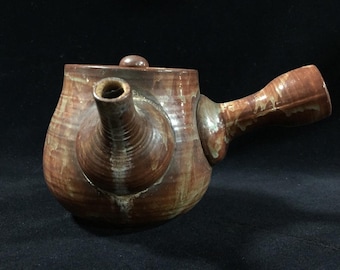 N0107 Vintage Japanese Kyusu Teapot Ceramic Green Tea Pot Studio Crafted Pottery