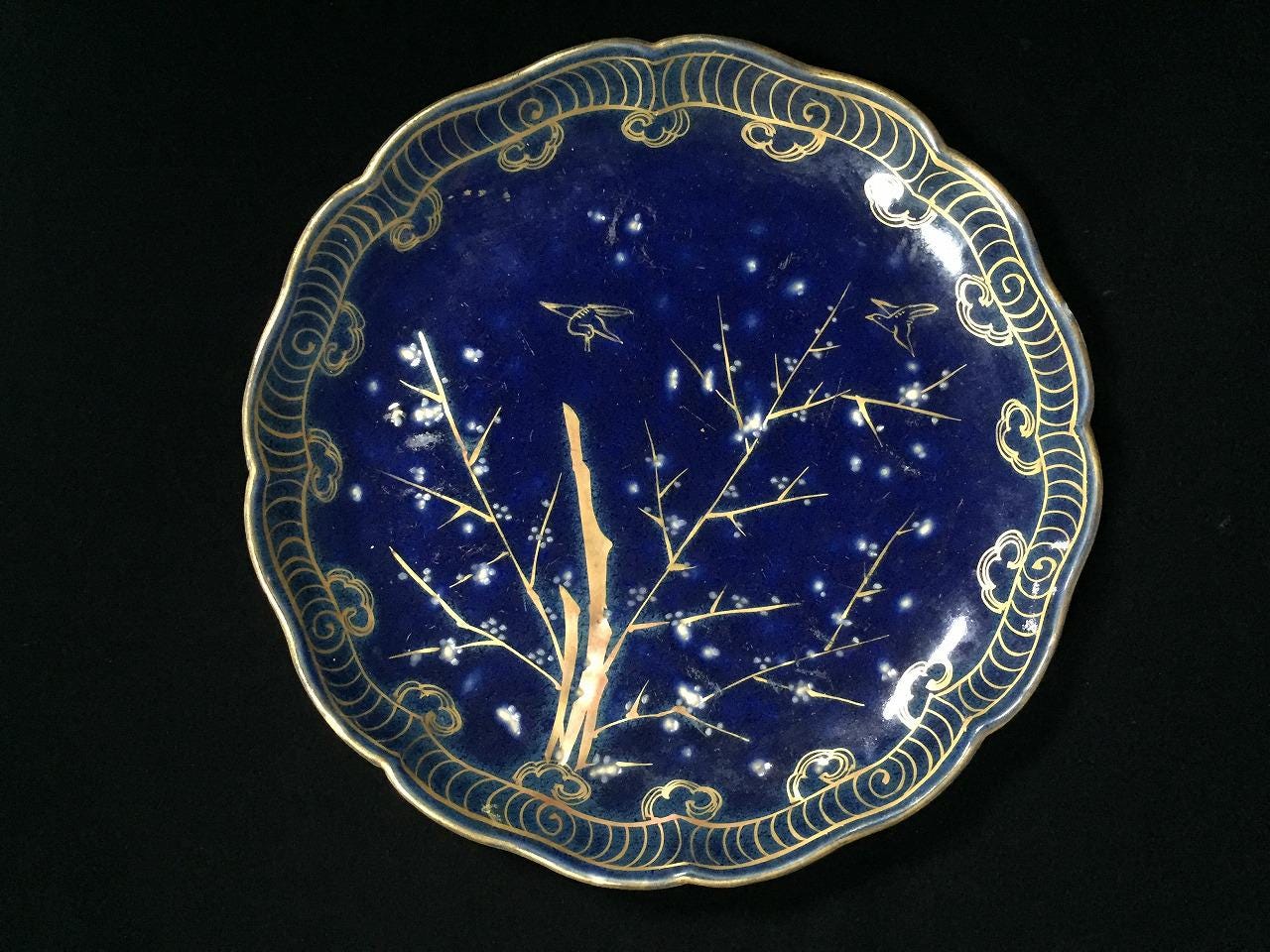 円形アートプレート 金色装飾 Decorative plate japanese with gold - Etsy 日本