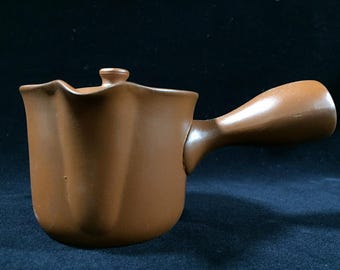 K0214 Japanese Vintage Kyusu Teapot Shudei Red Clay Tea Pot KANJI SENCHA