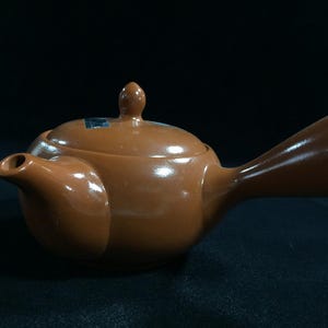 P0382 Vintage Japanese Kyusu Teapot Side Handle Brown Ceramic Green Tea Pot
