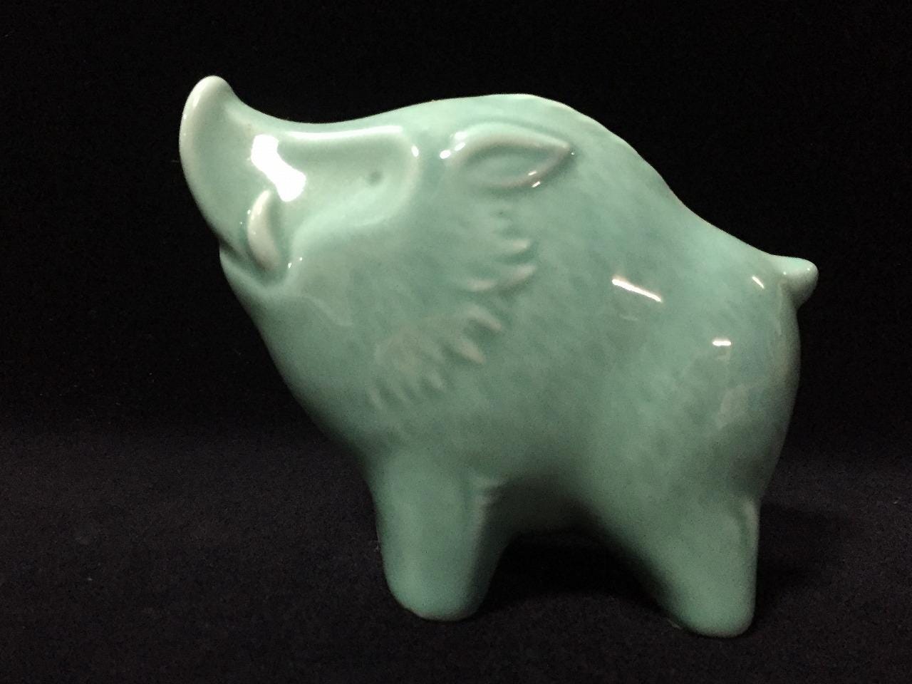 A0530 / Pottery / Wild Boar Style Statue OKIMONO / Japanese