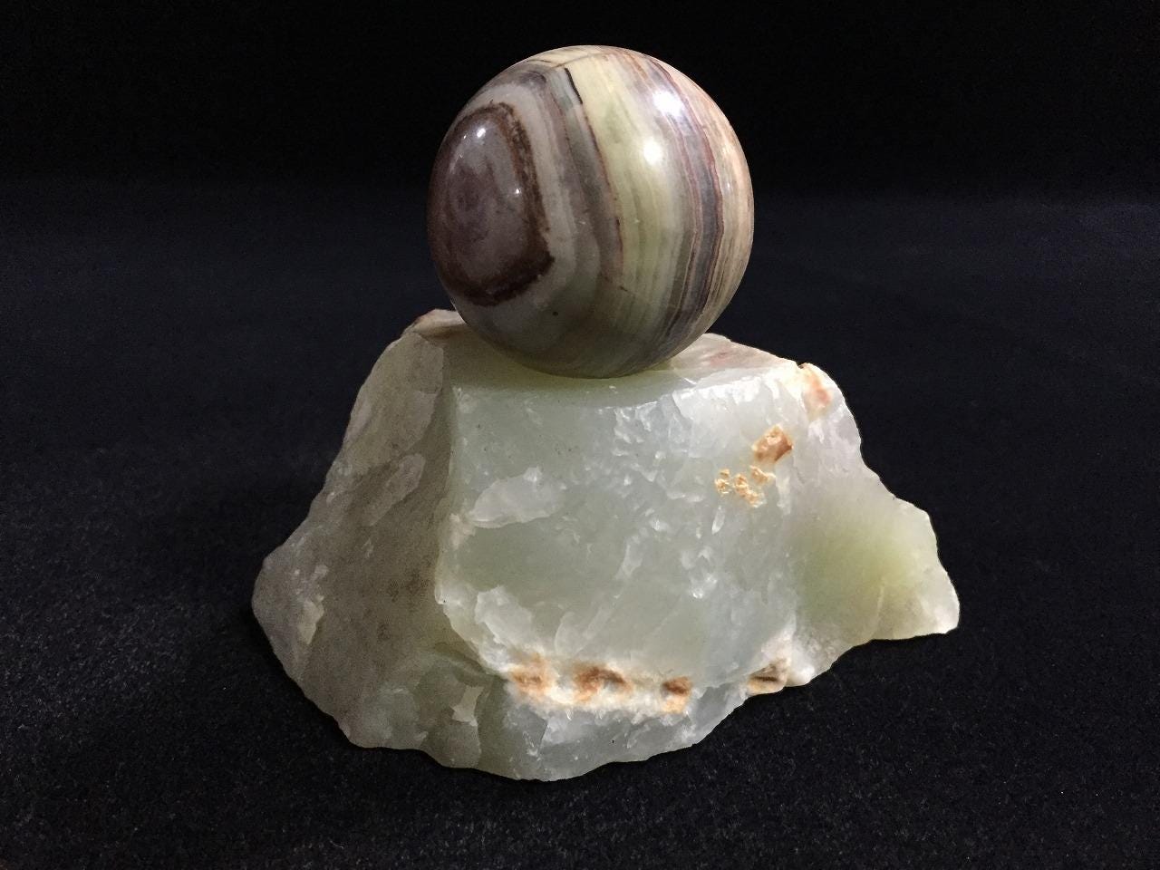 置物 Bell stone Z1480 Japanese Stone Interior Decoration Okimono Vintage Ball